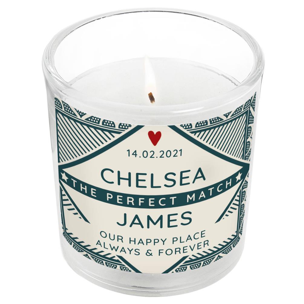 Personalised The Perfect Match Jar Candle £8.99